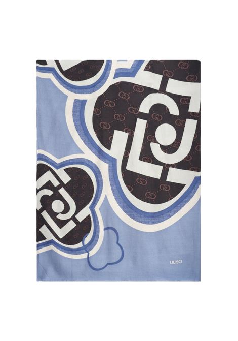 foulard portalogo azzurro LIU JO | 2F5082T0300PORTALOGO-74015